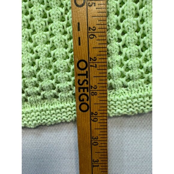 J. Jill Womens Open Knit Sweater Medium Green Cotton Blend - Picture 6 of 11